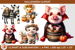 Cute Halloween Autumn Farm Animals Sublimation Bundle Product Image 5