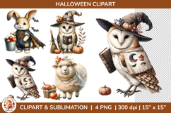 Cute Halloween Autumn Farm Animals Sublimation Bundle Product Image 8