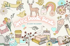 Spring Clipart Bundle  Cute Spring Graphics Png Bundle