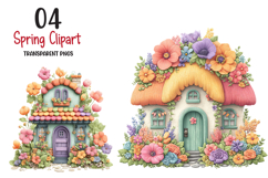Spring Clipart Png,bright Spring Flowers Kids And Cottage Product Image 1