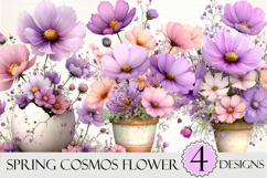 Spring Cosmos Flower Clipart Product Image 1