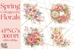 Spring Cottagecore Florals Clipart, Wildflower Bouquets Product Image 1