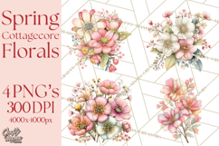 Spring Cottagecore Florals Clipart, Wildflower Bouquets Product Image 1