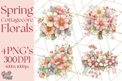 Spring Cottagecore Florals Clipart, Wildflower Bouquets Product Image 1