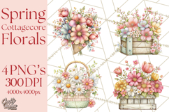 Spring Cottagecore Florals Clipart, Wildflower Bouquets Product Image 1