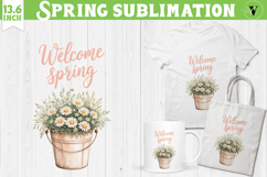 Welcome Spring sublimation | Spring flowers sublimation Product Image 1
