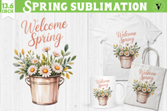 Welcome Spring sublimation | Spring flowers sublimation Product Image 1