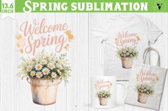Welcome Spring sublimation | Spring flowers sublimation Product Image 1