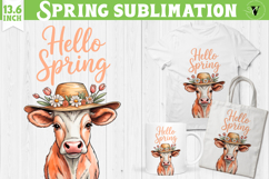 Welcome Spring sublimation | spring funny cow sublimation Product Image 1