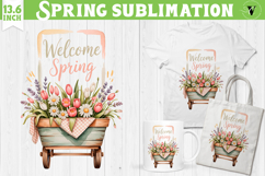 Welcome Spring sublimation | Spring flowers sublimation Product Image 1
