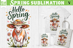 Welcome Spring sublimation | spring funny cow sublimation Product Image 1