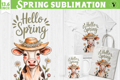 Welcome Spring sublimation | spring funny cow sublimation Product Image 1