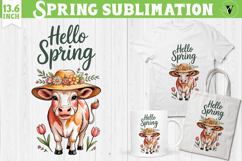 Welcome Spring sublimation | spring funny cow sublimation Product Image 1