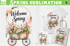 Welcome Spring sublimation | Spring flowers sublimation Product Image 1