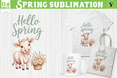 Welcome Spring sublimation | spring funny cow sublimation Product Image 1