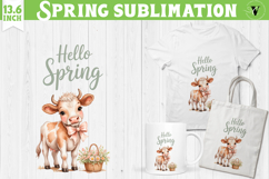 Welcome Spring sublimation | spring funny cow sublimation Product Image 1