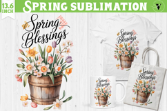 Welcome Spring sublimation | Spring flowers sublimation Product Image 1