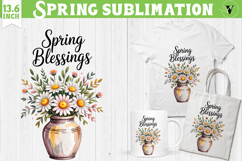 Welcome Spring sublimation | Spring flowers sublimation Product Image 1