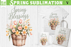 Welcome Spring sublimation | Spring flowers sublimation Product Image 1