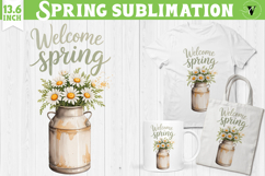 Welcome Spring sublimation | Spring flowers sublimation Product Image 1