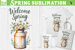 Welcome Spring sublimation | Spring flowers sublimation Product Image 1