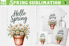 Welcome Spring sublimation | Spring flowers sublimation Product Image 1