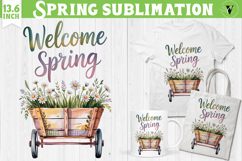 Welcome Spring sublimation | Spring flowers sublimation Product Image 1