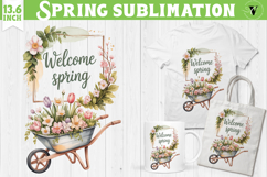 Welcome Spring sublimation | Spring flowers sublimation Product Image 1