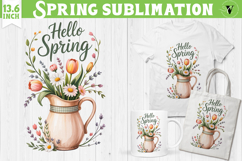 Welcome Spring sublimation | Spring flowers sublimation Product Image 1