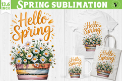 Welcome Spring sublimation | Spring flowers sublimation Product Image 1