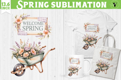 Welcome Spring sublimation | Spring flowers sublimation Product Image 1