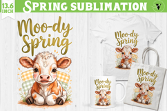 Welcome Spring sublimation | Spring funny cow sublimation Product Image 1