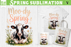 Welcome Spring sublimation | Spring funny cow sublimation Product Image 1