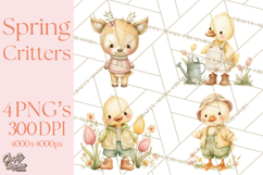 Spring Animals Clipart PNG, Cute Baby Animals, Pastel Spring Product Image 1