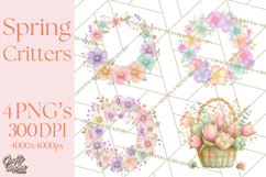 Spring Animals Clipart PNG, Cute Baby Animals, Pastel Spring Product Image 1
