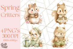 Spring Animals Clipart PNG, Cute Baby Animals, Pastel Spring Product Image 1