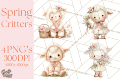 Spring Animals Clipart PNG, Cute Baby Animals, Pastel Spring Product Image 1