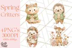 Spring Animals Clipart PNG, Cute Baby Animals, Pastel Spring Product Image 1
