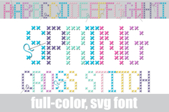 Spring Cross Stitch Color Font Product Image 1