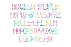 Spring Cross Stitch Color Font Product Image 3