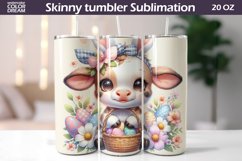 Easter Cute Cow Tumbler | Spring Animal Tumbler Wrap Product Image 1