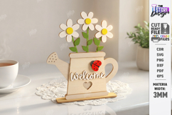 3d layered Flower - Wooden Spring Flowers Decor Laser Cut Product Image 1