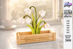 3d layered Flower - Wooden Spring Flowers Decor Laser Bundle Product Image 11