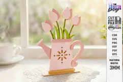 3d layered Flower - Wooden Spring Flowers Decor Laser Cut Product Image 1