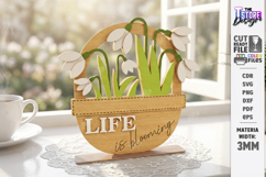 3d layered Flower - Wooden Spring Flowers Decor Laser Bundle Product Image 9