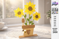 3d layered Flower - Wooden Spring Flowers Decor Laser Bundle Product Image 10