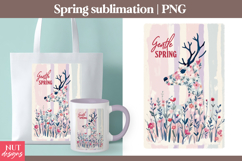 Gentle Spring Floral Deer sublimation Spring sublimation Product Image 1