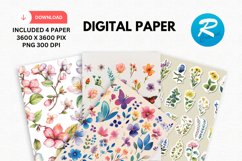 Spring Floral Digital Paper, Floral Background Product Image 1