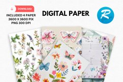 Spring Floral Digital Paper, Floral Background Product Image 1