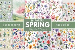 Spring Floral Digital Paper Bundle Product Image 1